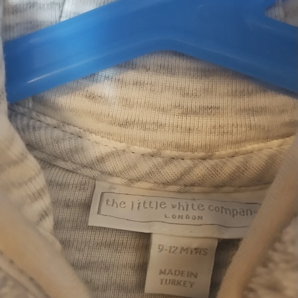 The Little White Company Cozy Gray Hooded Kids One Piece Size 9-12 Months